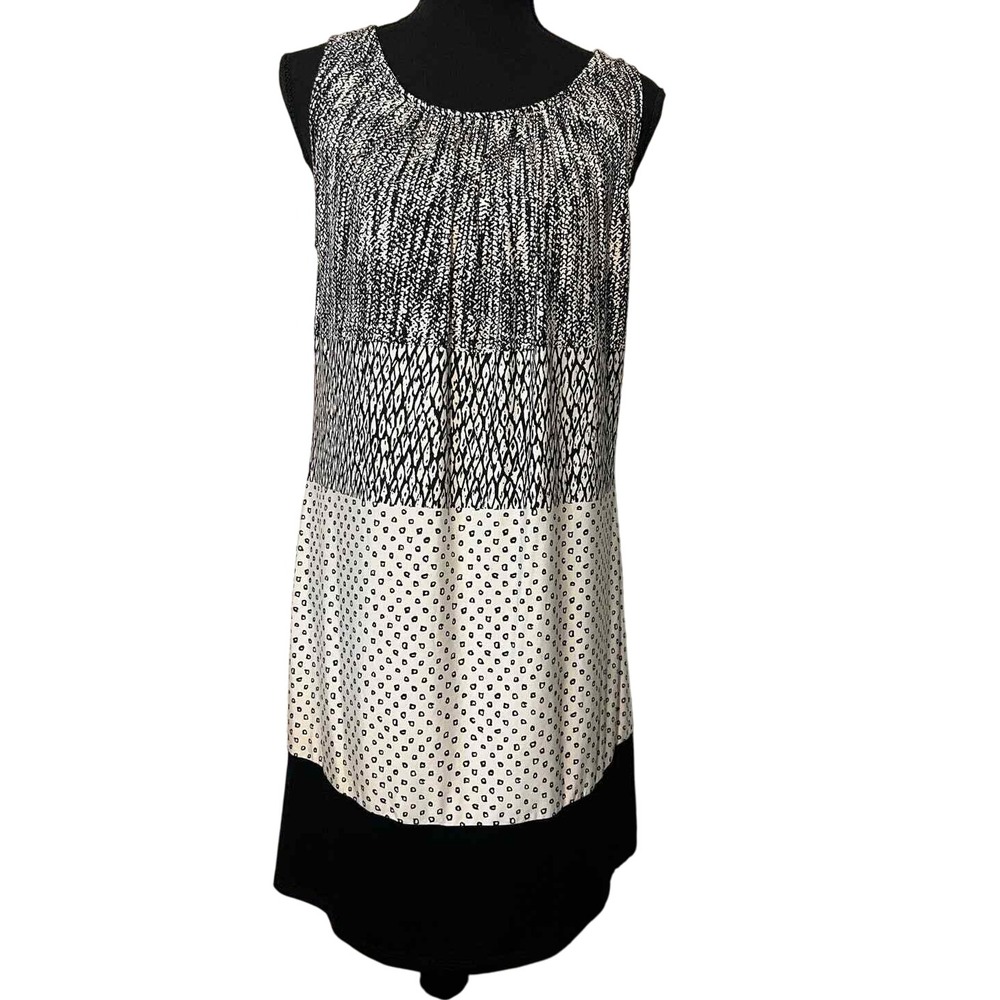 GILLI Summer‎ Dress Sleeveless Tri Color Black White Lined M Work Career